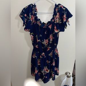 Blue Floral Romper